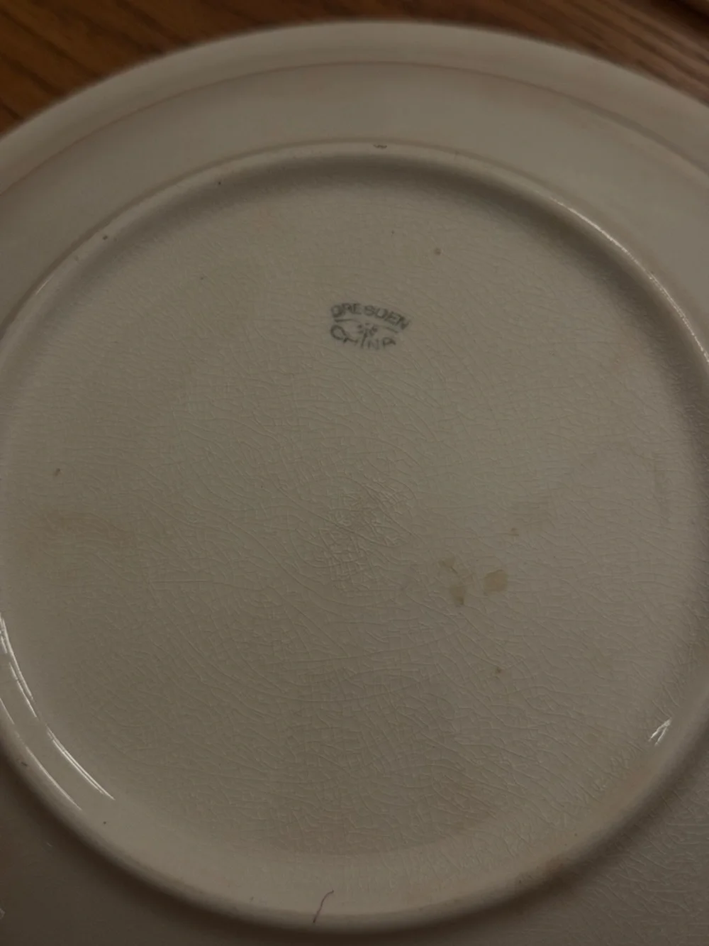 Vintage Dresden China Floral Serving Bowl Gold Rim Peach Roses Cottagecore Decor - Picture 6 of 7